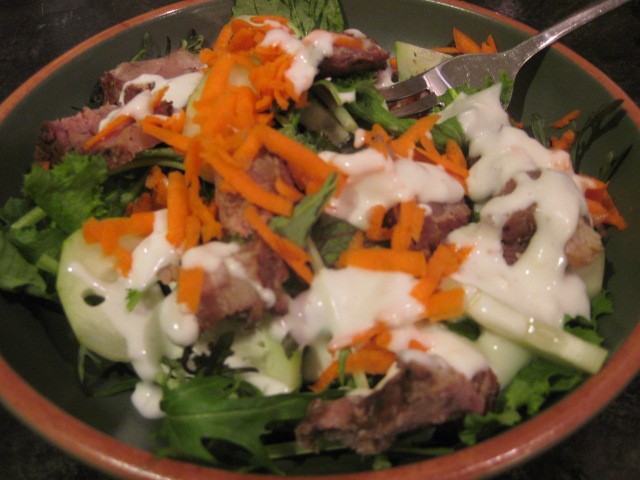 Asian Greens Salad with Sirloin